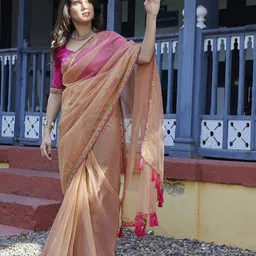 KALINI Women Embellished Tissue Silk Saree-17