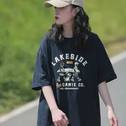 StyleCast x Revolte Women Typography Puff Printed Cotton Oversized T-shirt-image-54