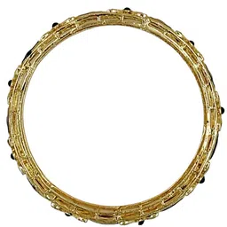 AARNAA Set Of 2 Gold-Plated Kundan-Pearl Studded Bangles image 3
