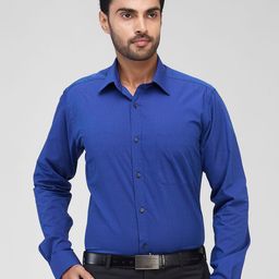 Raymond Men Spread Collar Solid Cotton Slim Fit Formal Shirt-image-33