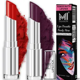 MI FASHION Set Of 2 Creamy Matte Bullet Lipstick -Red Wine - Wine-14