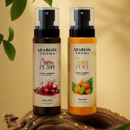 Arabian Aroma Set Of 2 Velvet Vanilla & Tropical Zest Body Mist- 110 ml Each-image-25