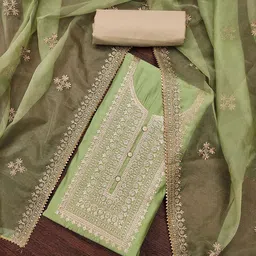 Ishin Embroidered Pure Silk Unstitched Dress Material-picture-29