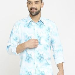 Basics Men Slim Fit Opaque Printed Casual Shirt-image-25