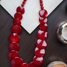 Bamboo Tree Jewels Artificial Beads Statement Necklace-image-98