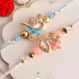 Myntra Elegant Homes Set Of 2 Designer Rakhis With Greeting Card & Roli Chawal-33