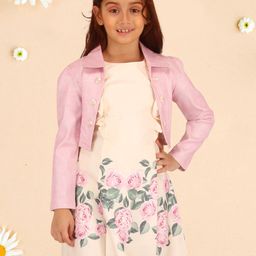 CUTECUMBER Girls Floral Printed Applique Sheath Dress-image-58