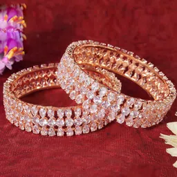 LAVAZZA Set Of 2 Zircon Diamond Studded Bangles-45