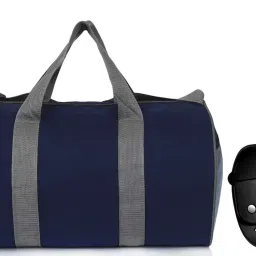 20 L Gym Duffel Bag - Best basic sports travel kit and gym bags ideal for all with digital watch navy - Blue-image-60