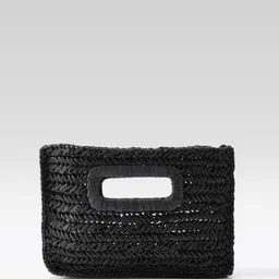 MANGO Structured Basket Weave Handheld Bag with Non-Detachable Sling Strap image 5