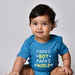 Zeezeezoo Infant Kids Papa's Boy Papa's World Printed Pure Cotton Bodysuit-image-81