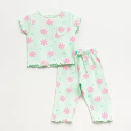 JusCubs Girls Printed T-shirt with Pyjamas-image-24