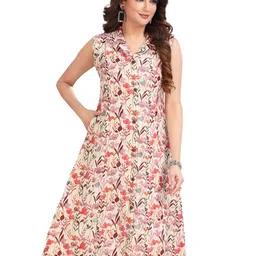 Meher Impex Floral Printed Lapel Collar A-Line Kurta-52
