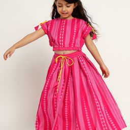 Somersault Girls Printed Ready to Wear Lehenga &-12