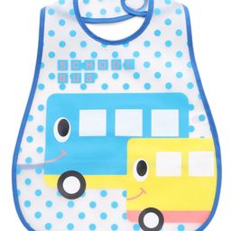 Babyhug Bib Plastic Waterproof School Bus Print (Color May Vary)-image-77