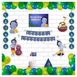 Untumble Krishna Theme Birthday Kit Blue - Pack of 58-image-84