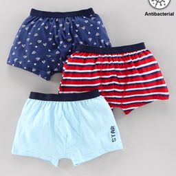 Babyoye Cotton Antibacterial Finish Antibacterial Trunk Pack of 3 - Blue Red-image-6
