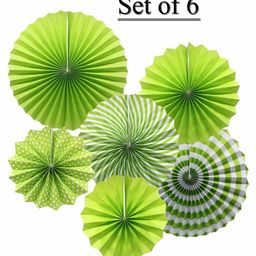 Amfin Paper Fan Green - Pack of 6-image-91