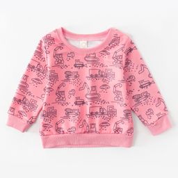 Kookie Kids Full Sleeves Sweatshirt Vehicle - Pink-image-96
