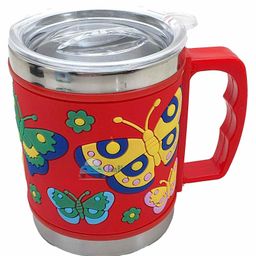 FunBlast Mug With Lid Butterfly Design Red - 350 ml-picture-19