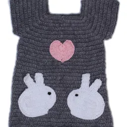 USHA ENTERPRISES Half Sleeves Rabbit Design Dress - Grey-picture-0