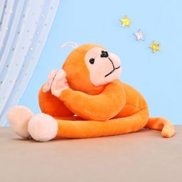 Toytales Namaste Monkey Soft Toy Orange - Length 35 cm-image-65