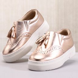 Pine Kids Pull On Casual Chunky Sole Shoes - Rose Gold-image-88