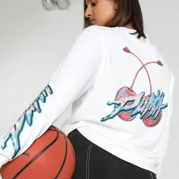 Puma Cherry On Top Long Sleeve Women's Oversized Fit Basketball Tee-image-18