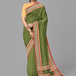 The Chennai Silks Pure Cotton Fusion Kovai Saree-image-26