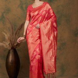 SHADOW & SAINING Woven Design Zari Silk Blend Banarasi Saree-image-98