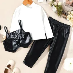 MOMMY BUG Solid Girls Crop Top And Trouser Set-image-56