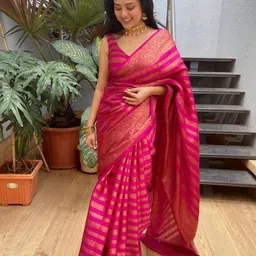 KALINI Ethnic MotifsWoven Design Pure Silk Banarasi Saree-image-97