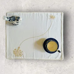 Inara 2-Pcs Beige & White Embroidered Table Placemats-21