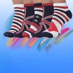 MJE Men Pack Of 5 Patterned Ankle Length Socks-image-22