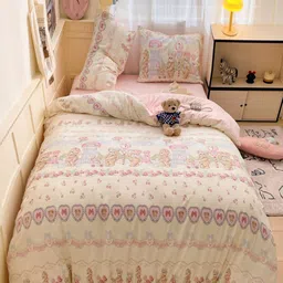 JC HOME Pink Polycotton Double Extra Large Regular Bedding Set-31