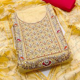 SAINOOR Embellished Semi-Stitched Dress Material-picture-31