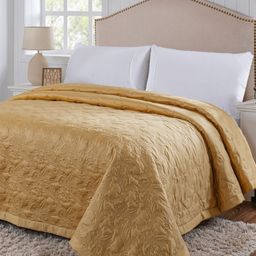 MASPAR Gold Toned Self Design Cotton Summer AC Room 145 GSM Double Bed Quilt-17