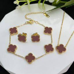 Jewels Galaxy Gold Plated Stainless Steel Clover Jewellery Set-image-65