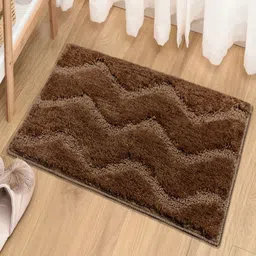 LUXEHOME INTERNATIONAL Coffee Brown Textured 1800 GSM Bath Rug-image-82