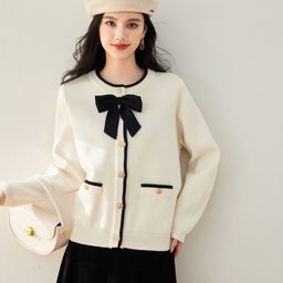 JC Collection Women Round Neck Cardigan With Bow Detailed-picture-28