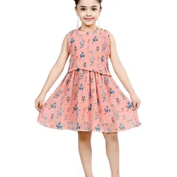 Miss & Chief Floral Print Georgette Fit & Flare Dress-image-53