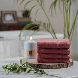 MASPAR Set Of 4 Solid Absorbent Anti-Bacterial & Lint-Free 650 GSM Cotton Face Towel Set-8