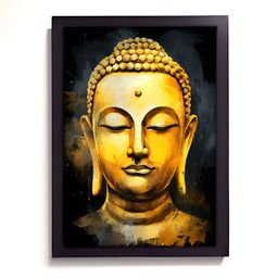 Aura Gold-Toned & Grey 1 Piece Synthetic Wood Other Wall Paintings-picture-24