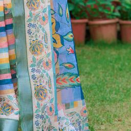 Anouk Rustic Striped Zari Saree image 4