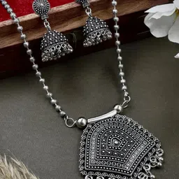 NAMAN ARTS Silver Plated Oxidised Jewellery Set-picture-34