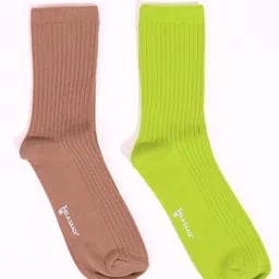 Thela Gaadi Pack Of 2 Ribbed Calf Length Socks-15