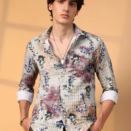 Campus Sutra Men Comfort Spread Collar Floral Printed Casual Shirt-picture-33