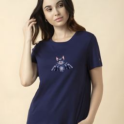 SZN Women Graphic Printed Round Neck Cotton T-shirt-image-120