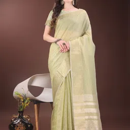Astita Checked Woven Design Zari Organza Saree-image-84