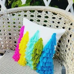 THROWPILLOW White & Multicoloured Embellished Square Cushion Covers-picture-5